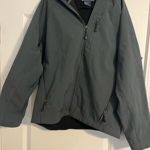 Gray Performance Jacket with Hood and Minimalist Design